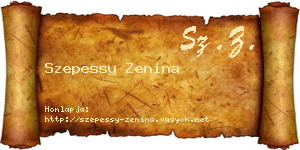 Szepessy Zenina névjegykártya